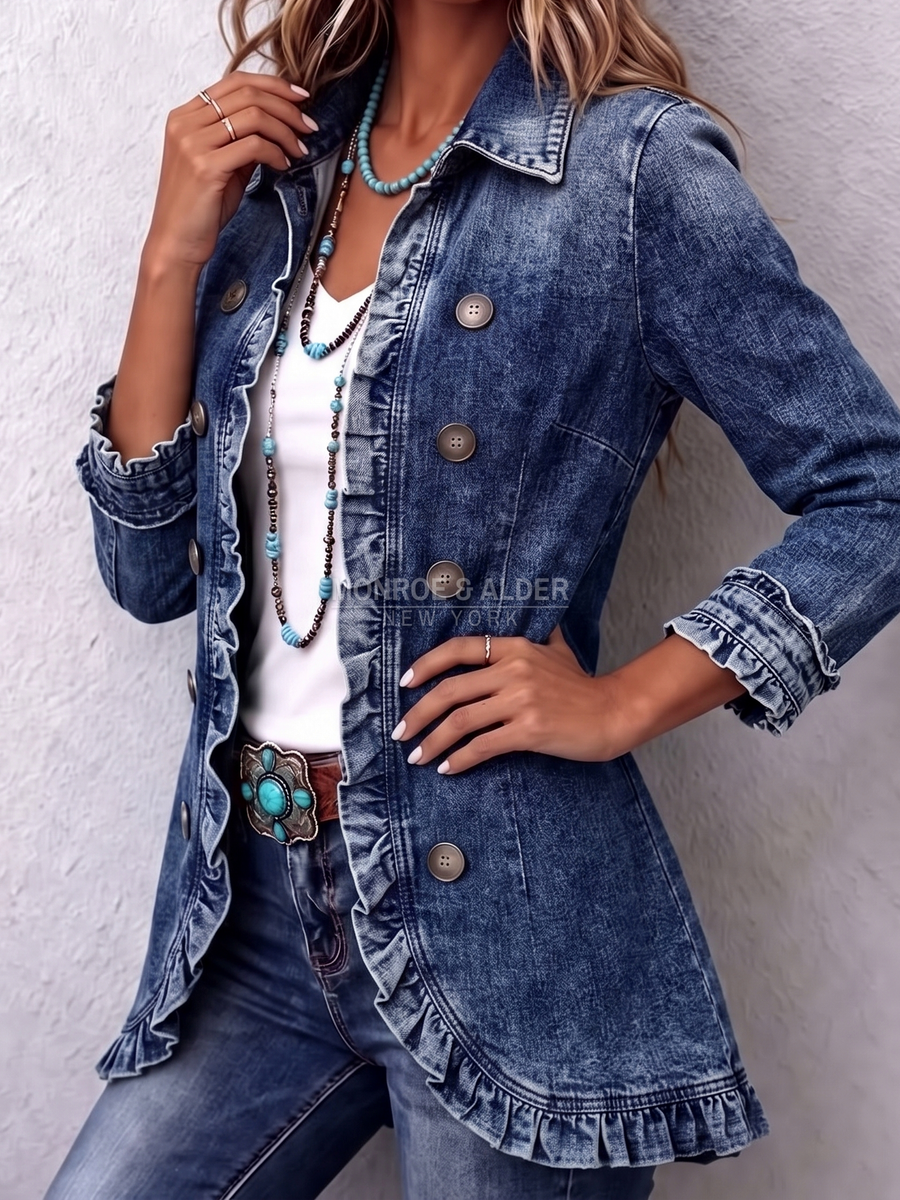 Kathleen™ — Ruffled Denim Jacket