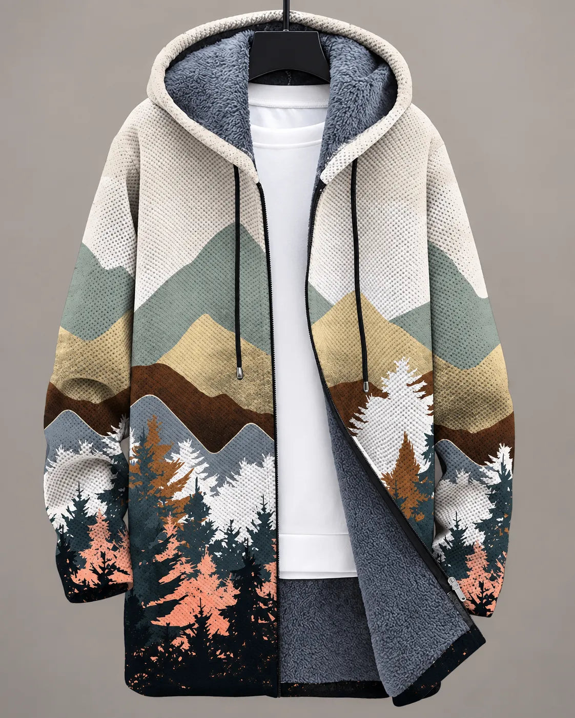 Celeste Modern Art-Print Hooded Jacket