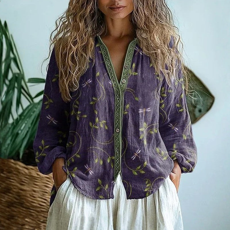 Rosette | V-Neck Relaxed Blouse
