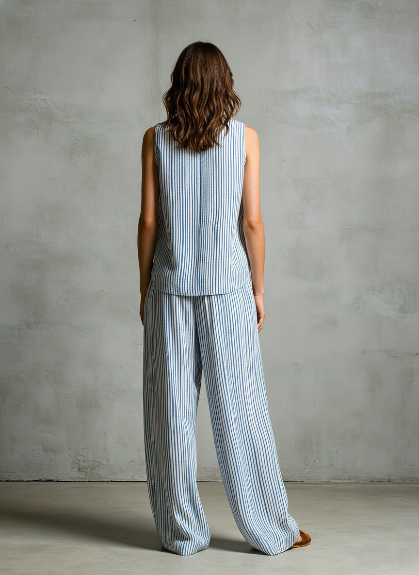 Summer Stripes Woven Pants Set