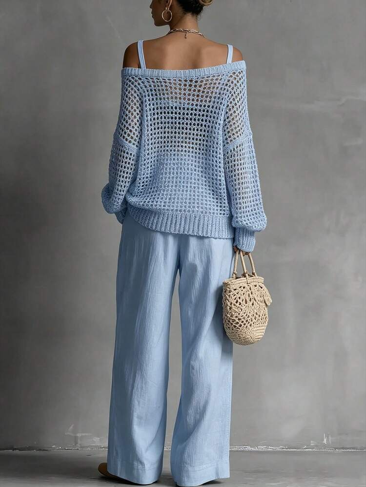 Off-shoulder Two Piece Pants Set