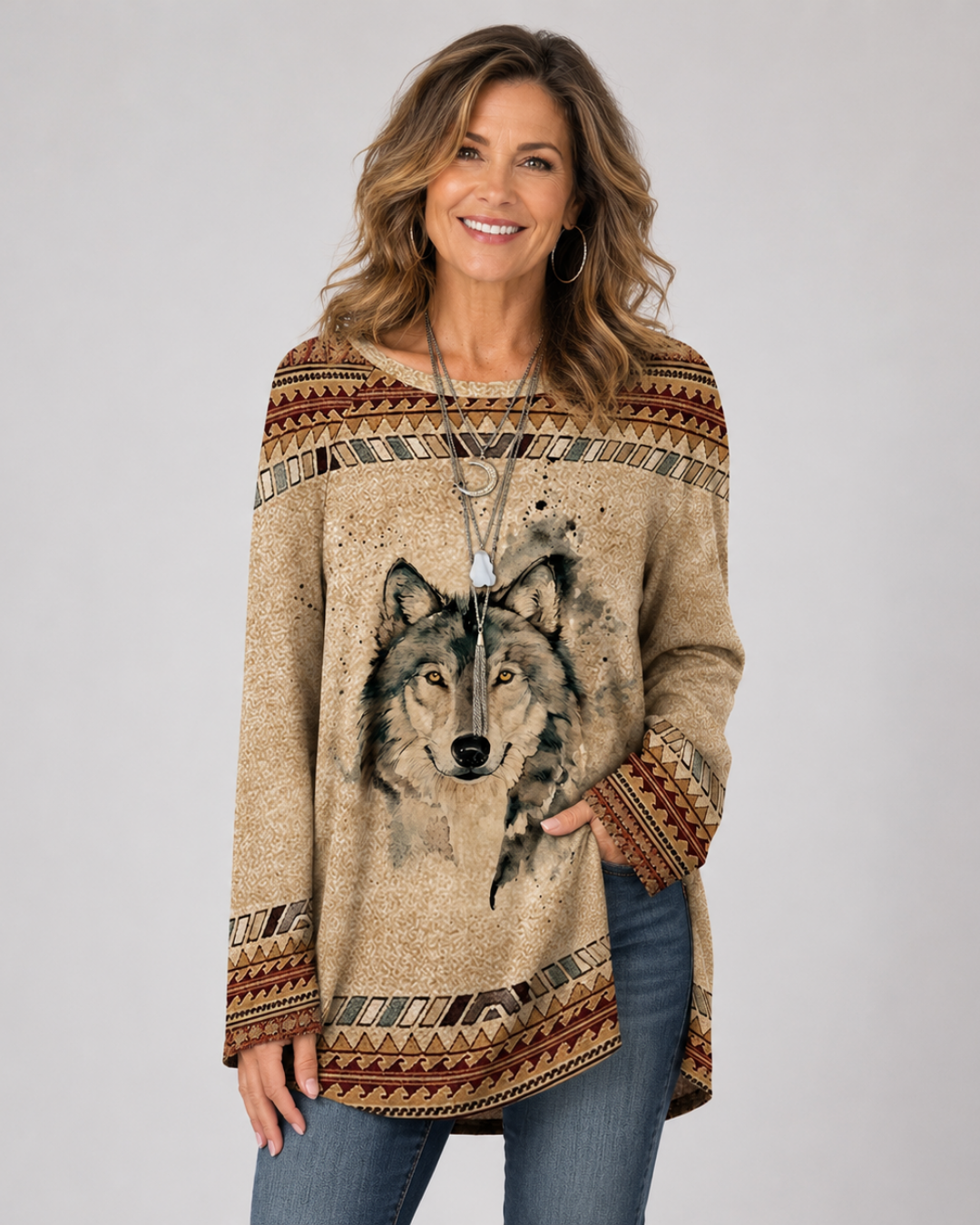 TAWNYBROOK WESTERN ANIMAL PRINT TOP