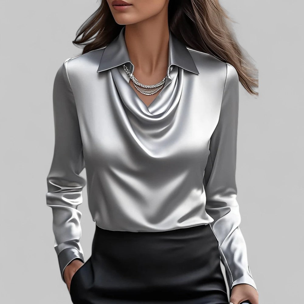 Rose | Draped Satin Blouse