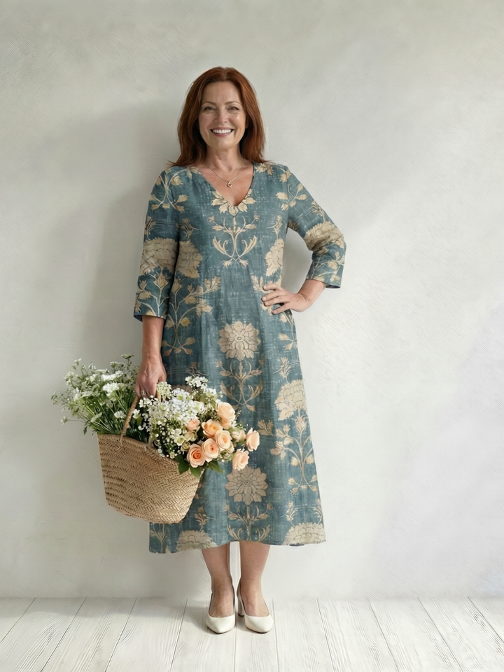 Karin | Gentle Shape Floral Midi Dress