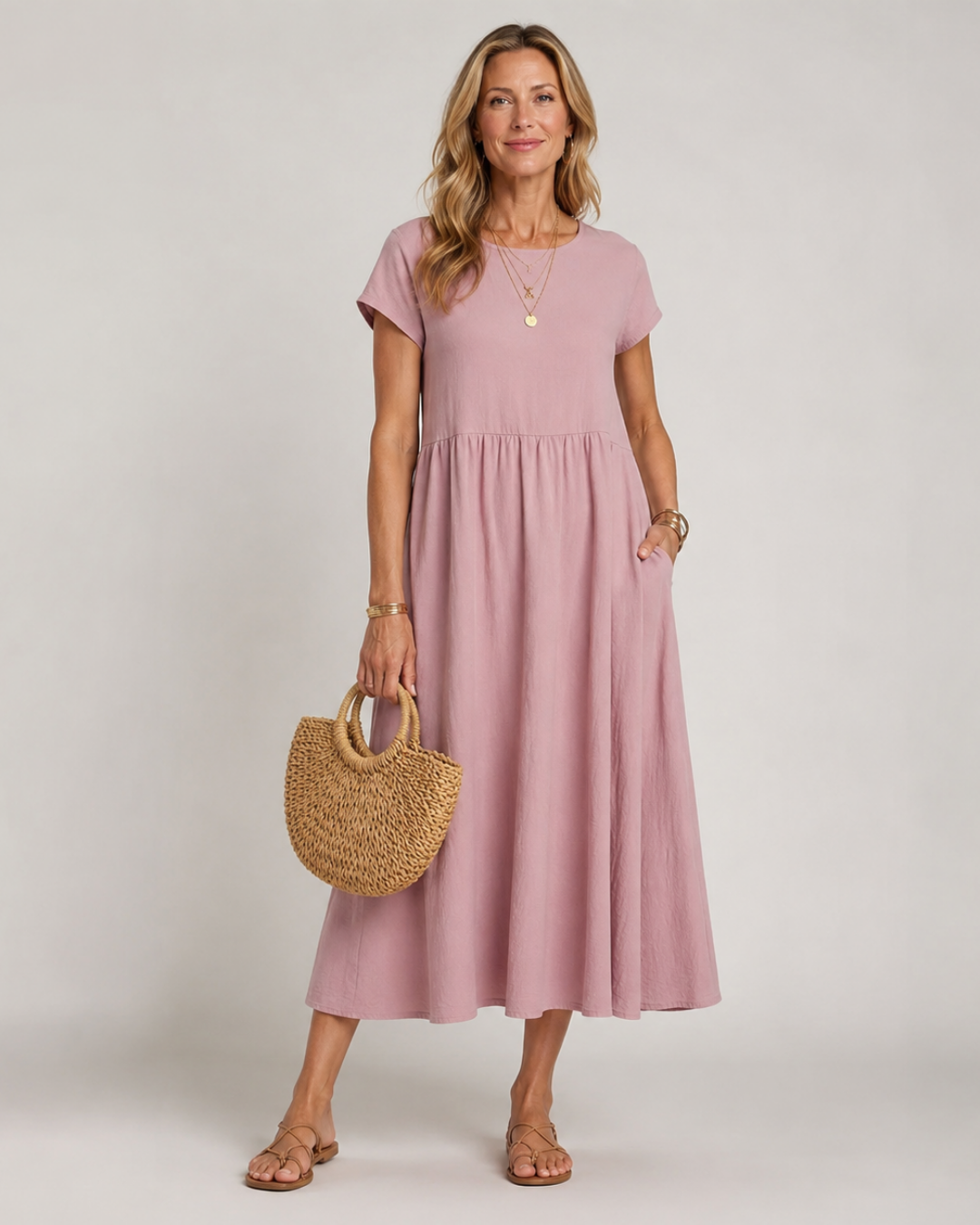 Gabrielle | Flowing Midi Dress with Timeless Elegance