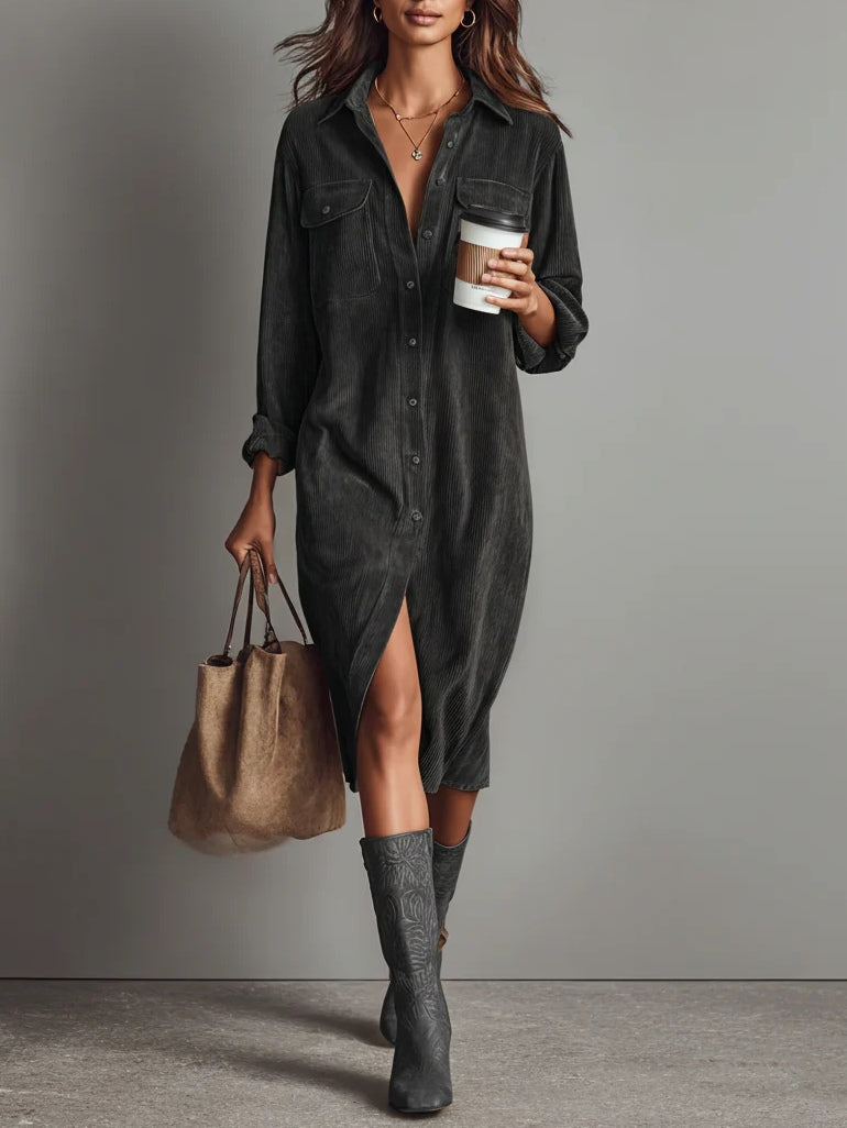 Claire | Midi Corduroy Dress