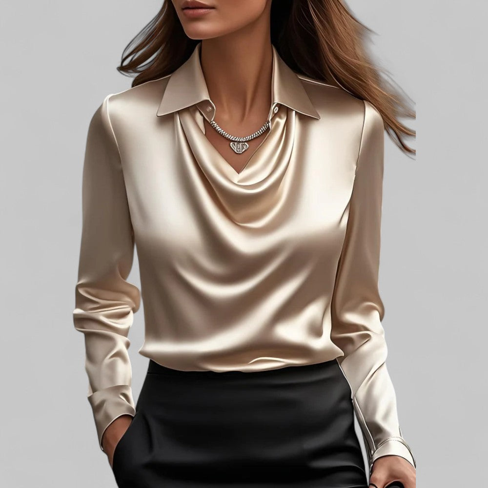 Rose | Draped Satin Blouse