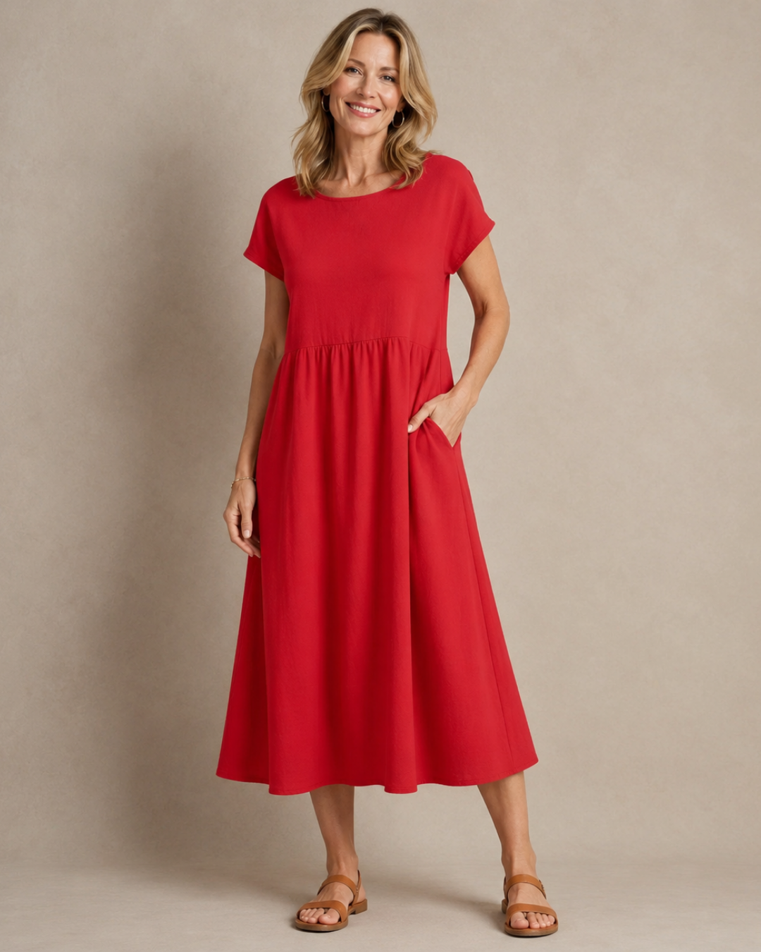 Gabrielle | Flowing Midi Dress with Timeless Elegance