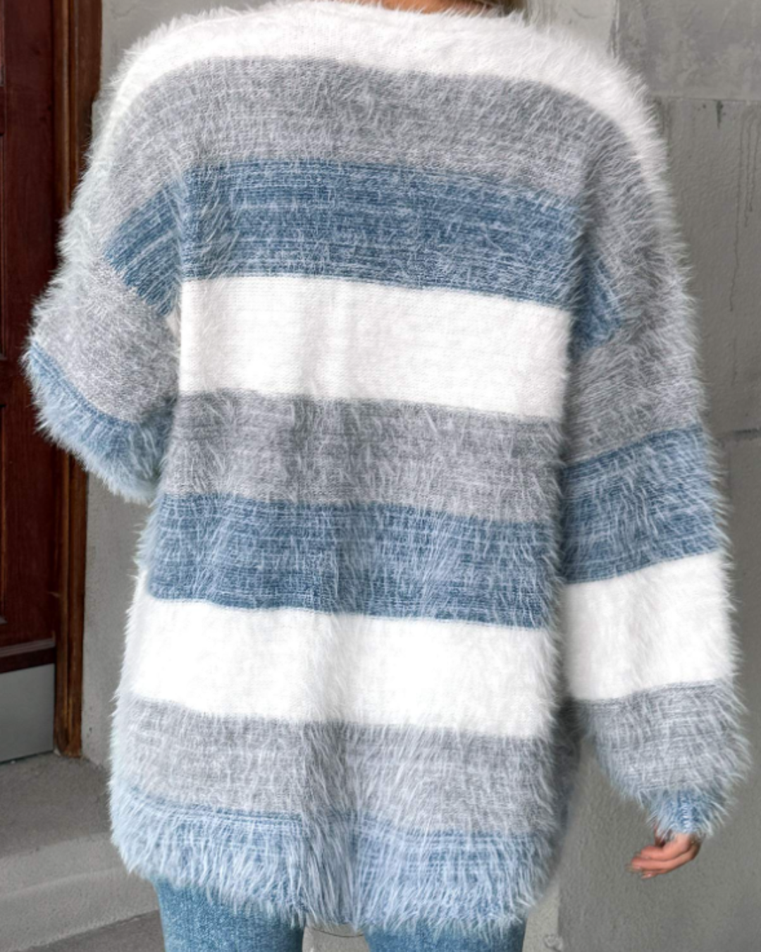Dusty Blue Tummy Coverage Long Sleeve V Neck Cardigan