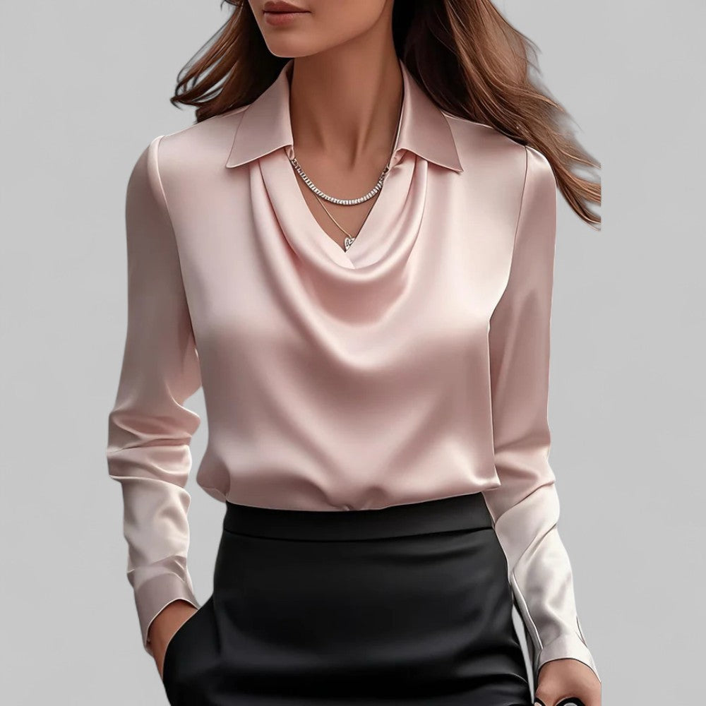 Rose | Draped Satin Blouse