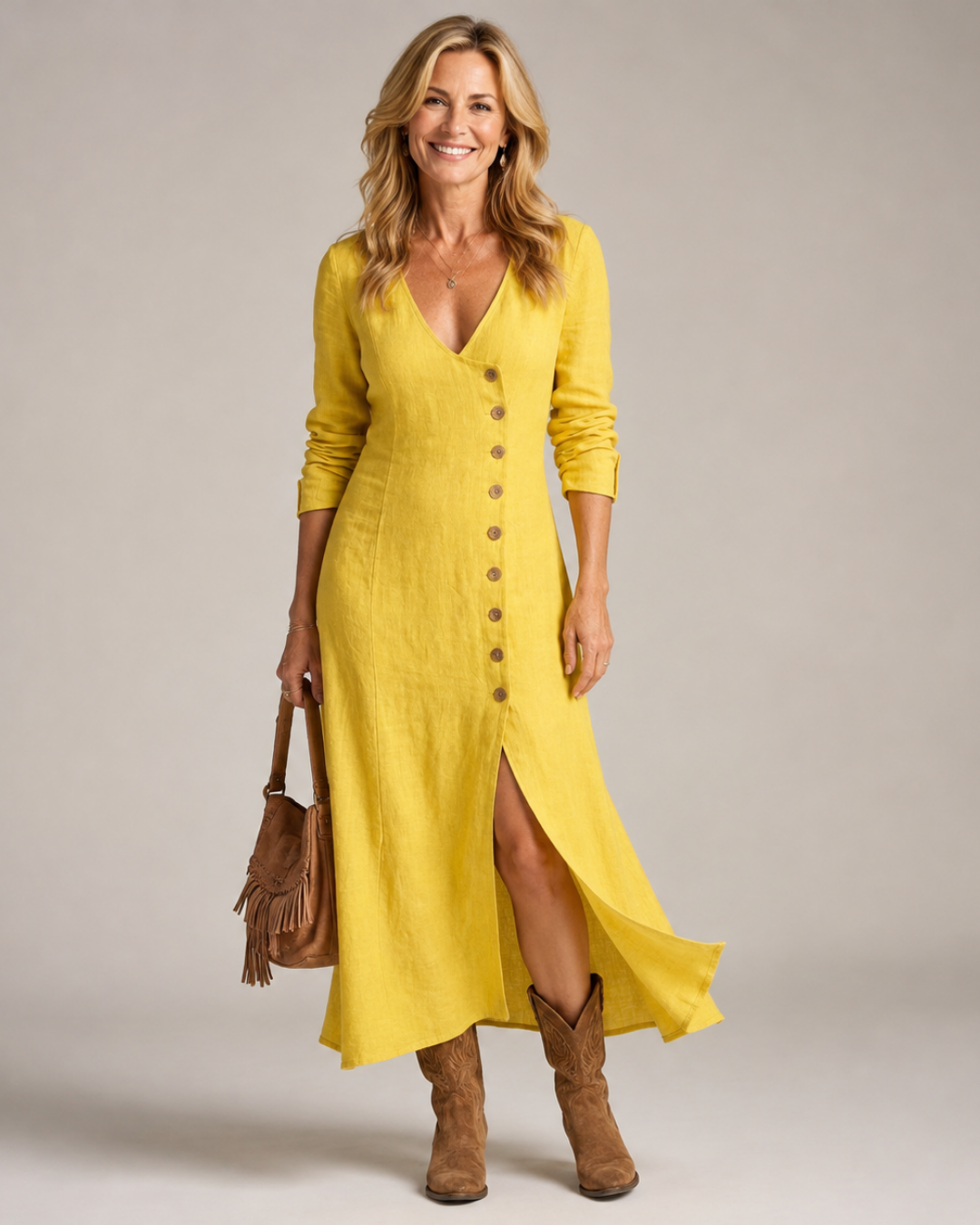 Elara | Button Maxi Dress
