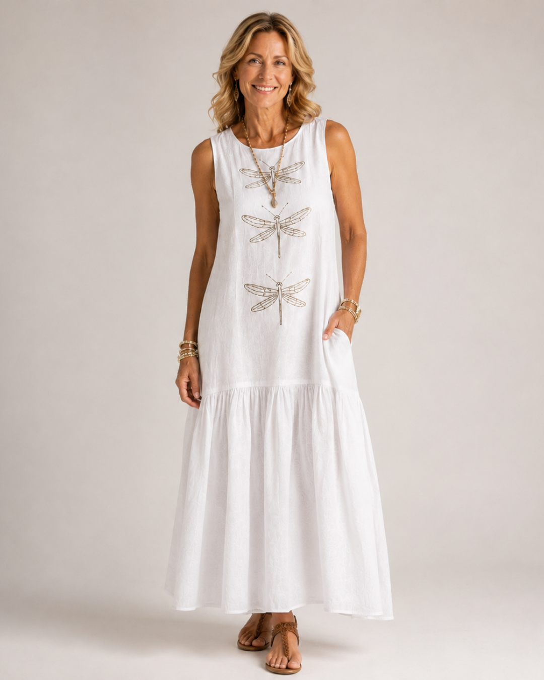 Dragonfly - Sleeveless Maxi Dress