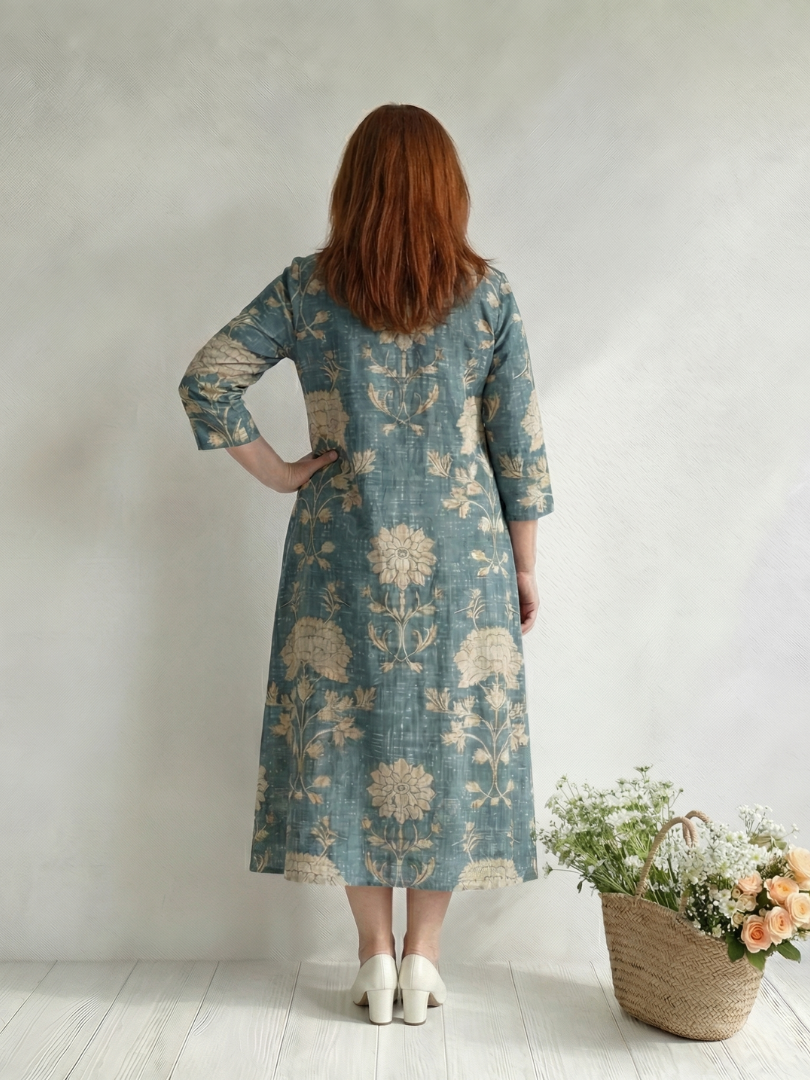 Karin | Gentle Shape Floral Midi Dress