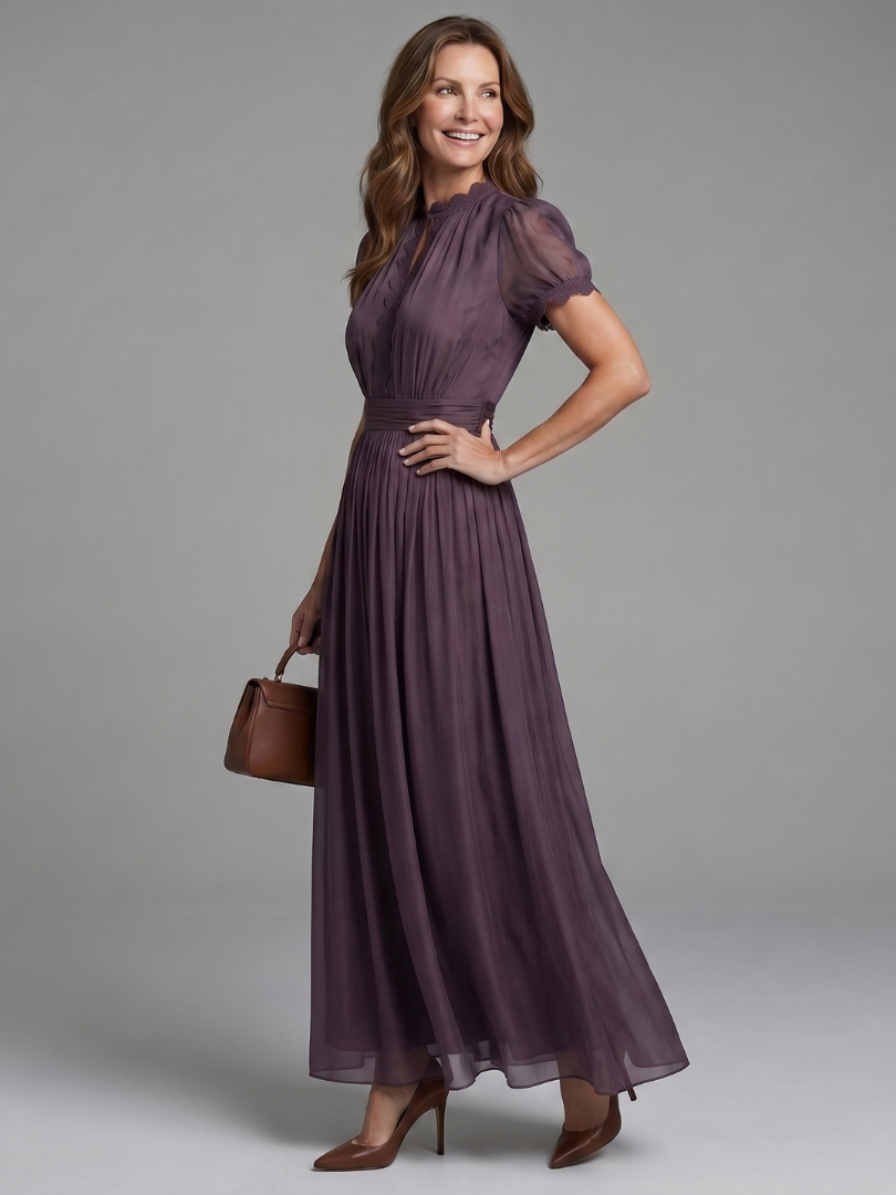 Elia | Gathered Waist Keyhole Maxi Dress