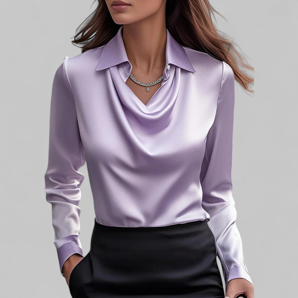 Rose | Draped Satin Blouse