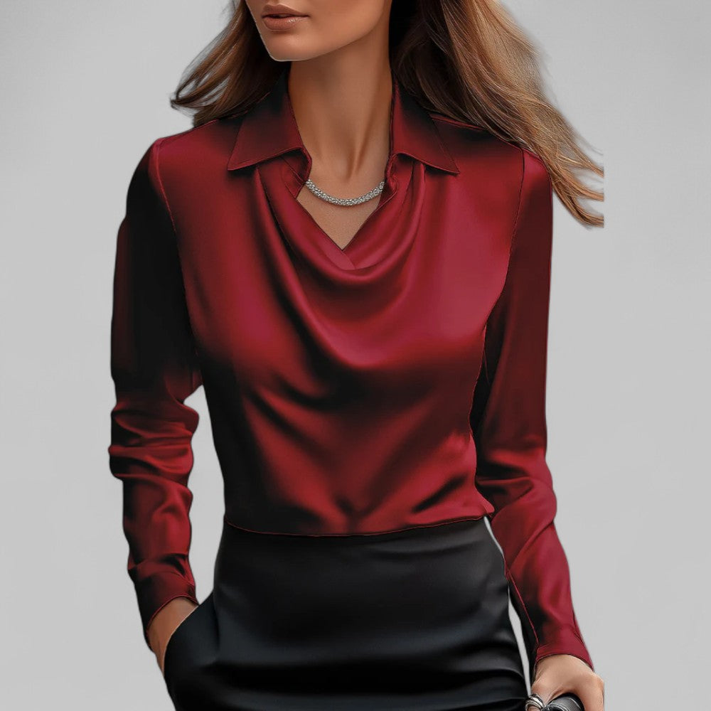 Rose | Draped Satin Blouse