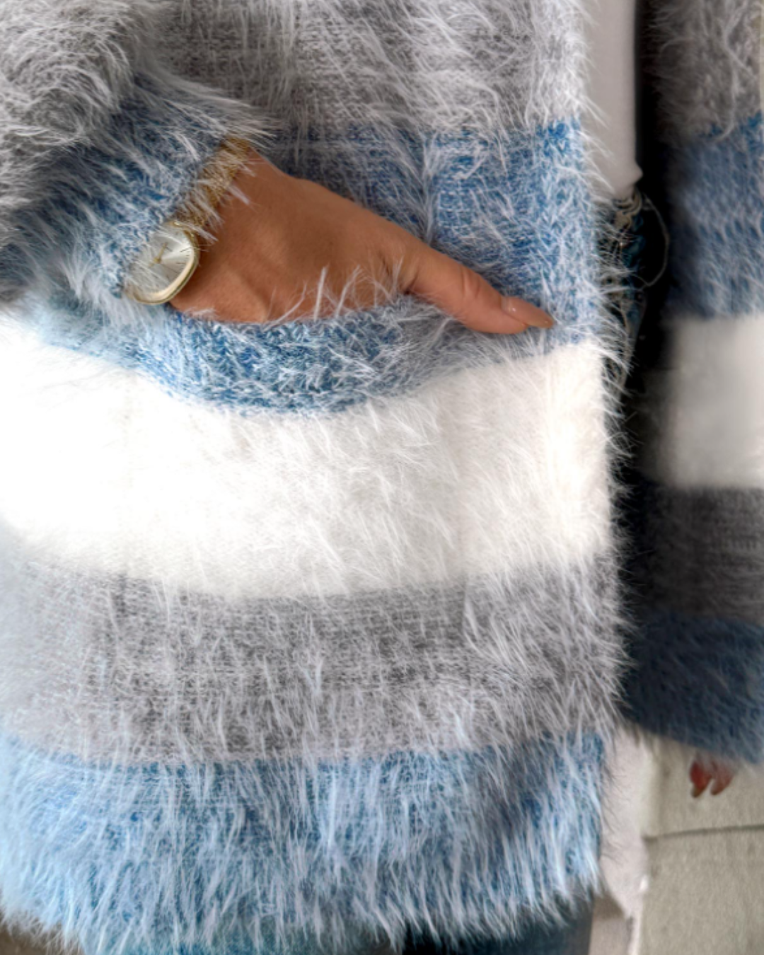 Dusty Blue Tummy Coverage Long Sleeve V Neck Cardigan