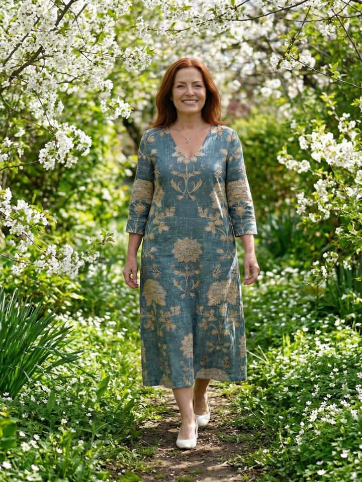 Karin | Gentle Shape Floral Midi Dress