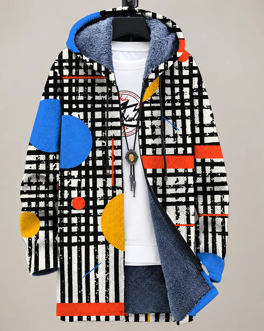 Celeste Modern Art-Print Hooded Jacket