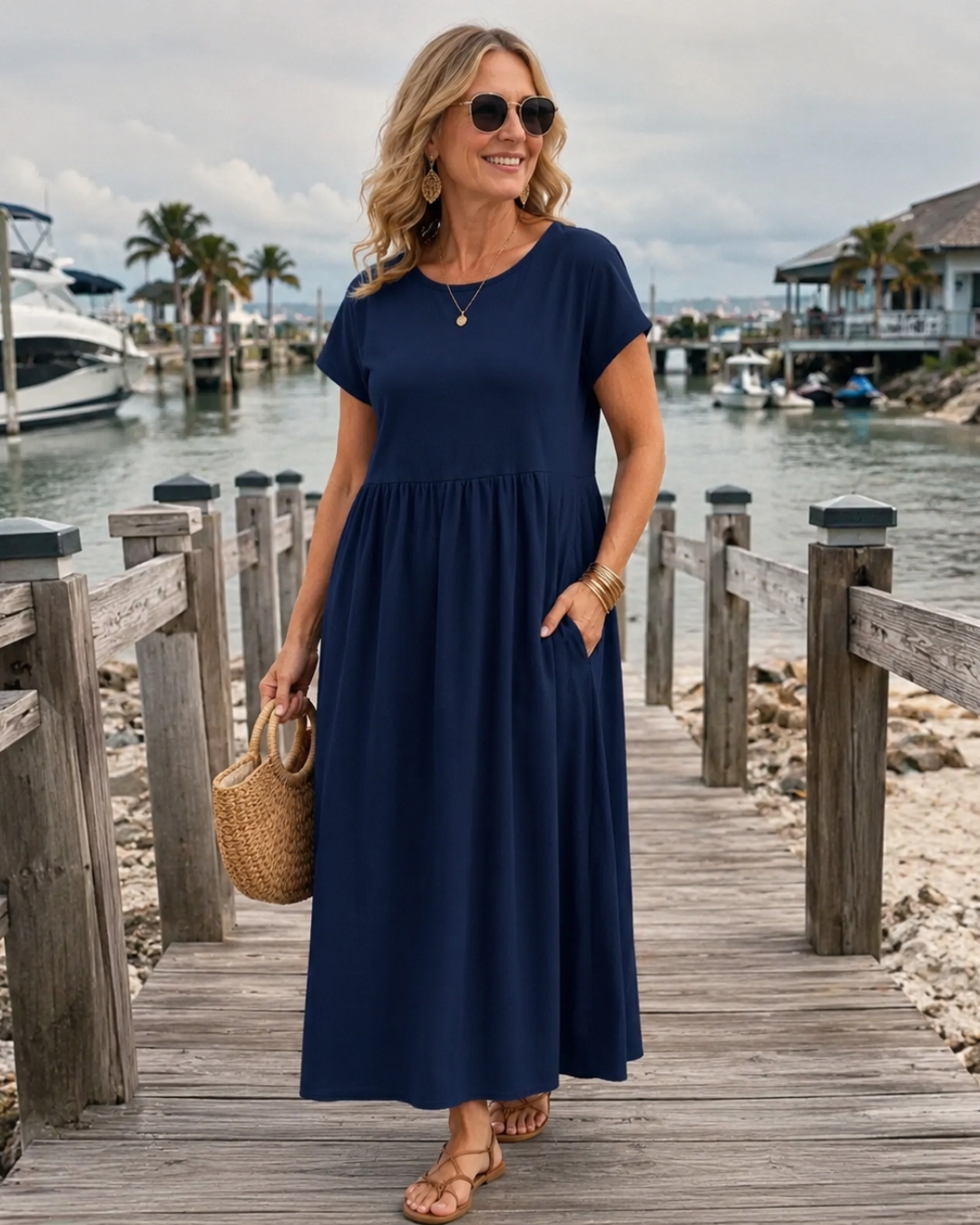 Gabrielle | Flowing Midi Dress with Timeless Elegance