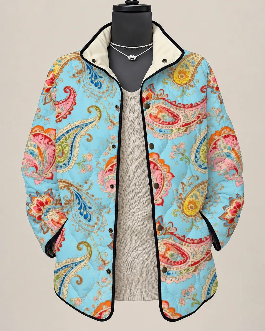 Eliana Vibrant Paisley Quilted Jacket