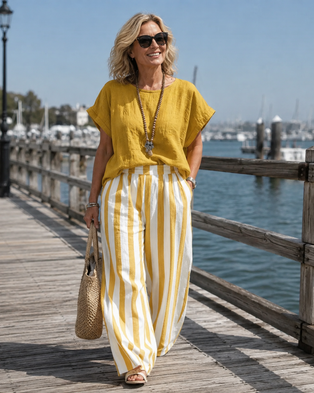 Vanessa Linen Summer Pants Set