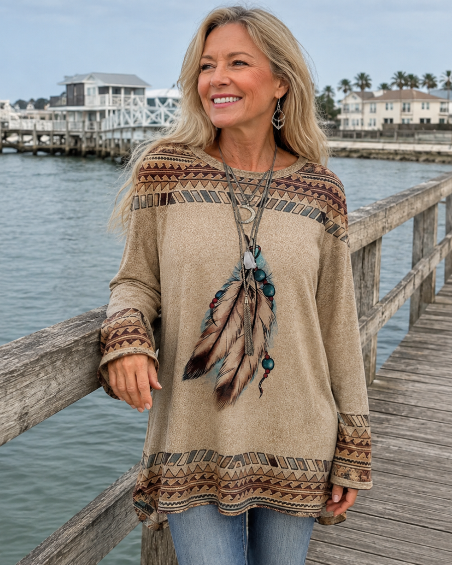 TAWNYBROOK WESTERN ANIMAL PRINT TOP