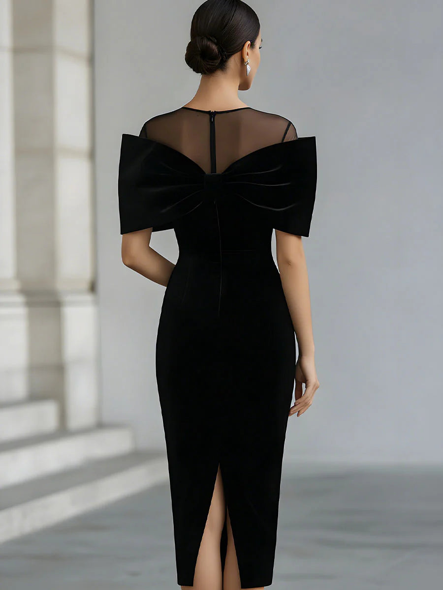 Regina™ | Velvet Bow Midi Dress