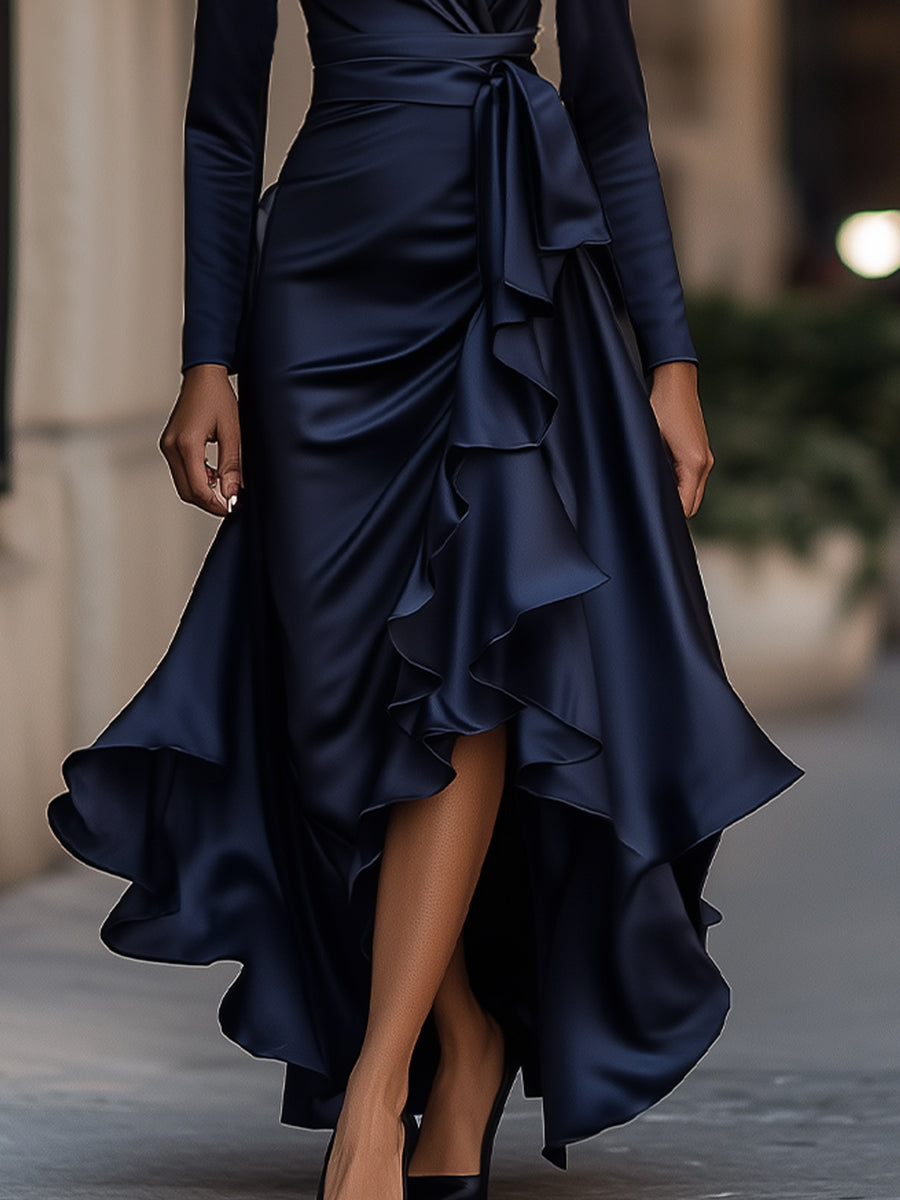 Palma™ | Draped Satin Maxi Dress