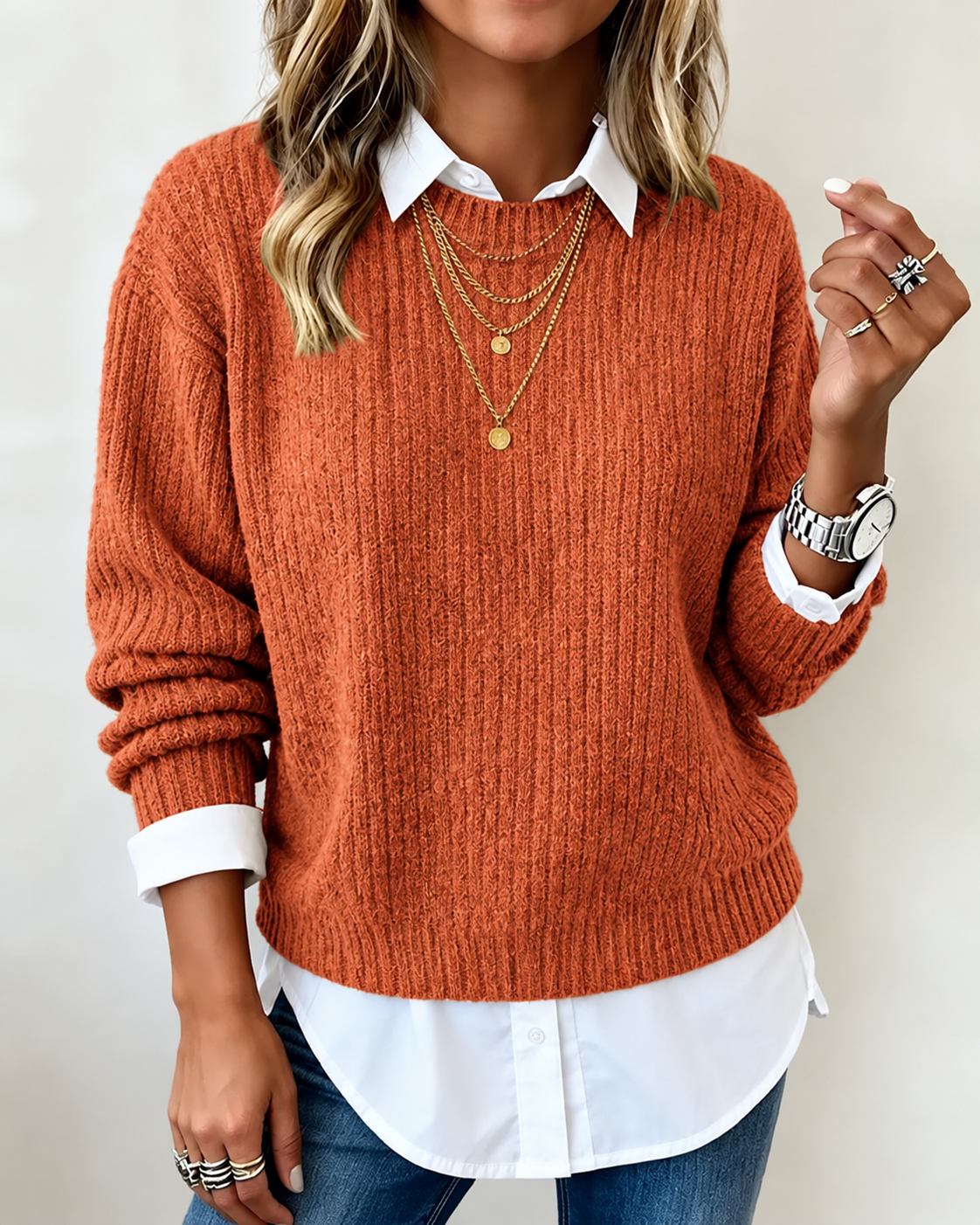 Laluna | Patchwork Crew Sweater