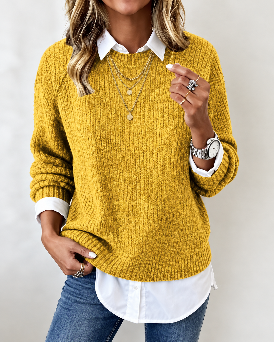 Laluna | Patchwork Crew Sweater