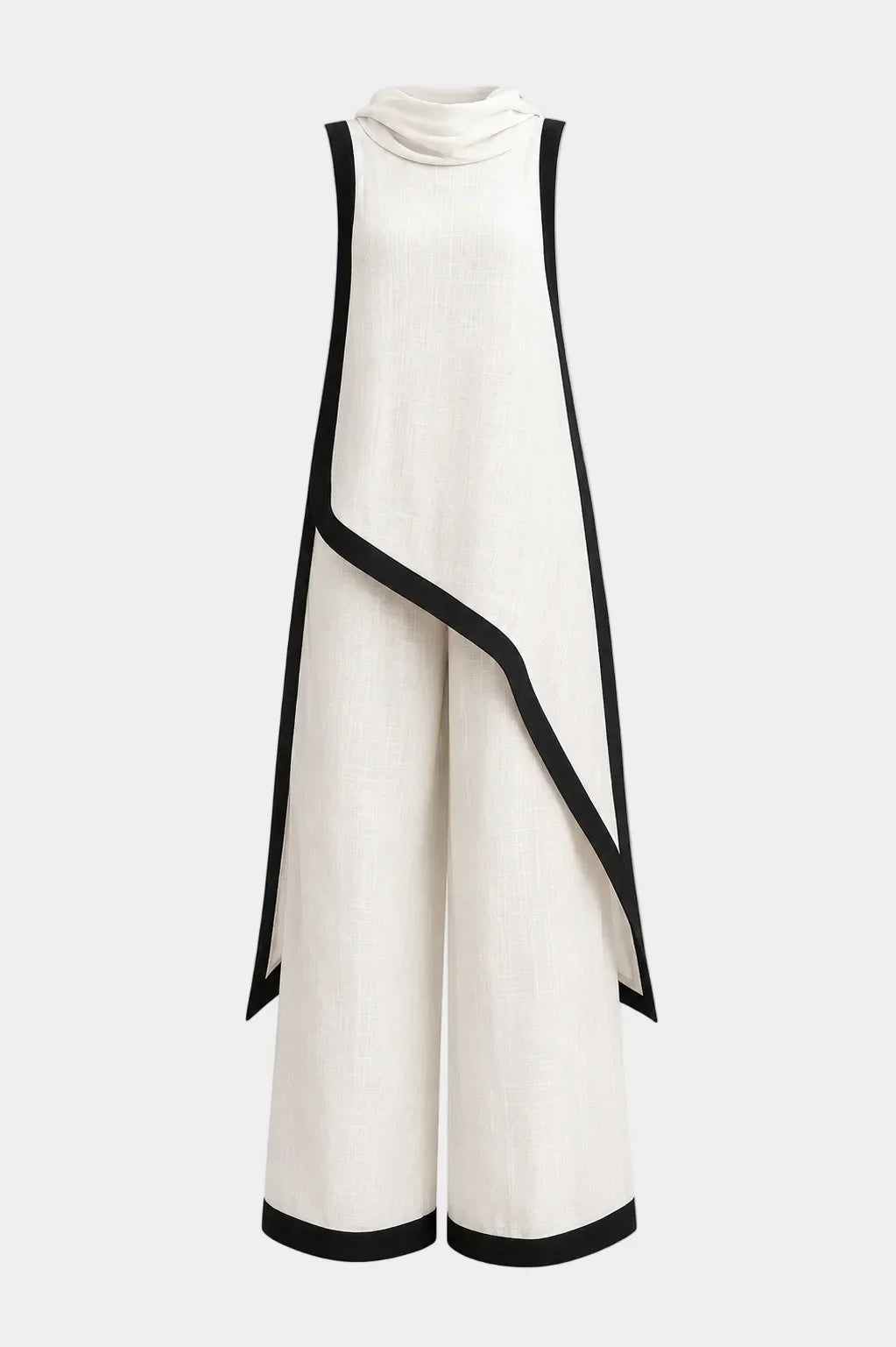 Asymmetric Linen Two-Piece Set