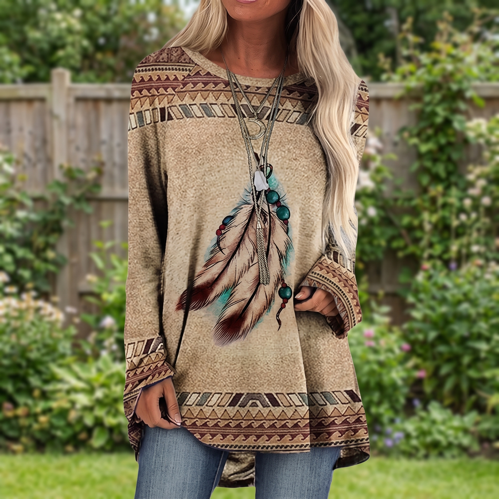 TAWNYBROOK WESTERN ANIMAL PRINT TOP