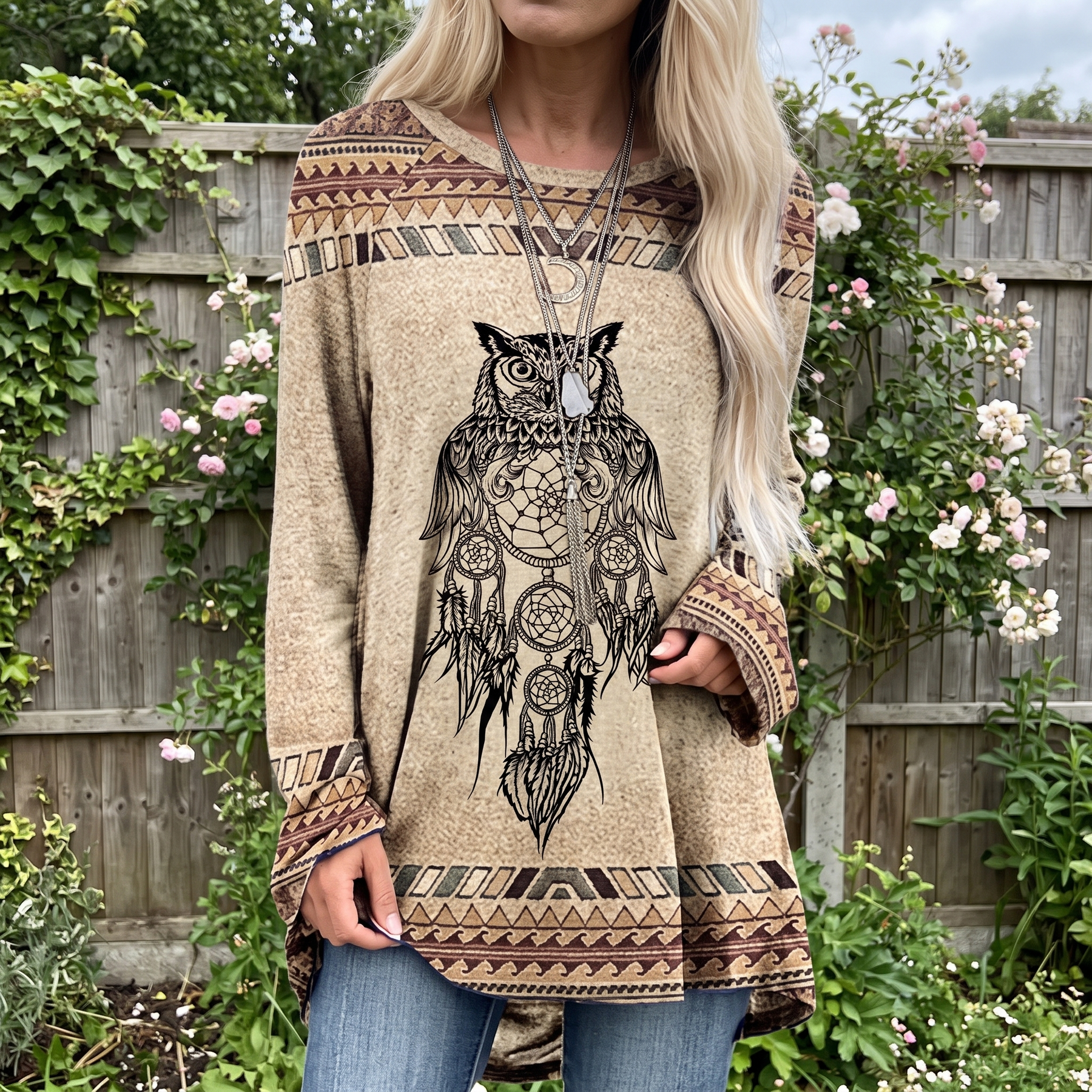 TAWNYBROOK WESTERN ANIMAL PRINT TOP