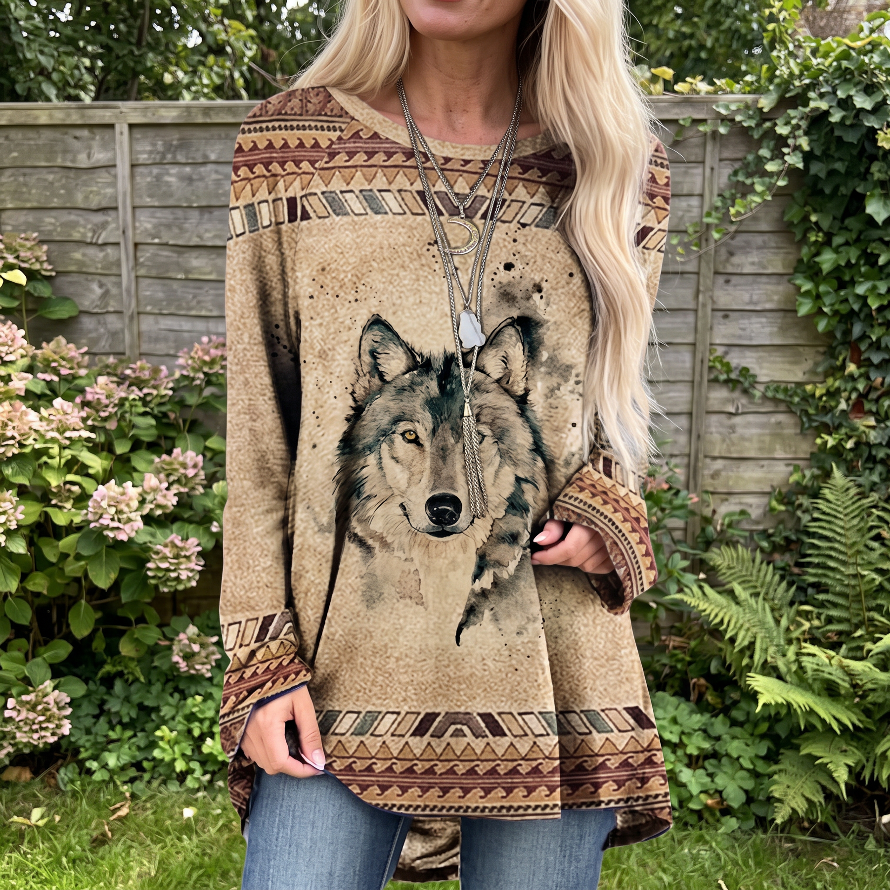 TAWNYBROOK WESTERN ANIMAL PRINT TOP