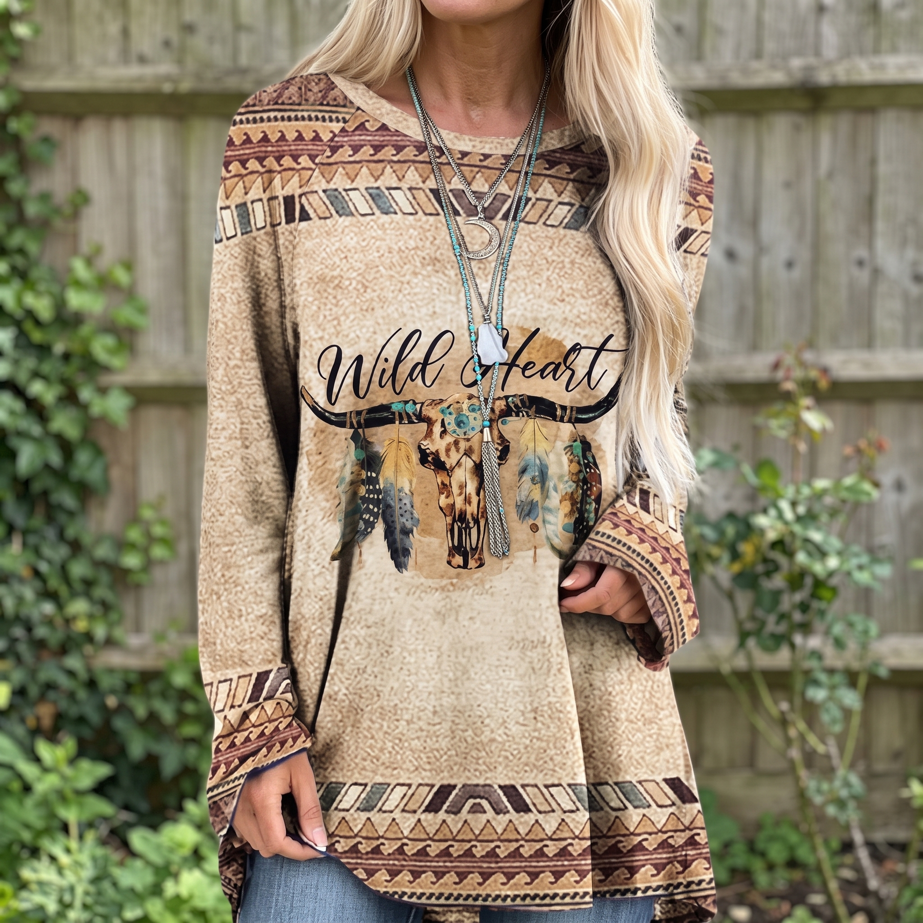 TAWNYBROOK WESTERN ANIMAL PRINT TOP