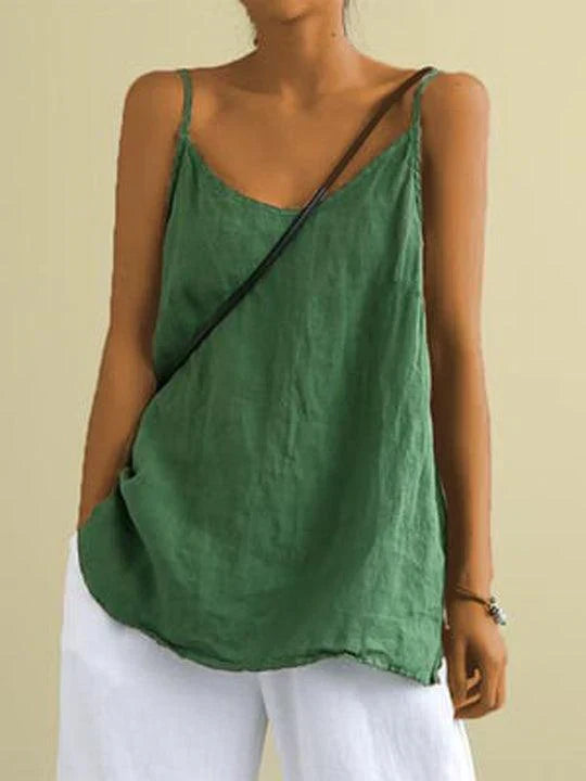 Isla | Spaghetti Strap Linen Top