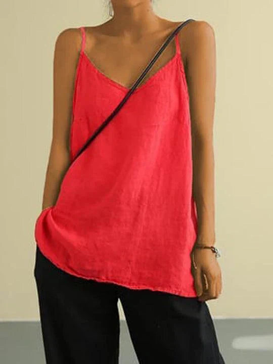 Isla | Spaghetti Strap Linen Top
