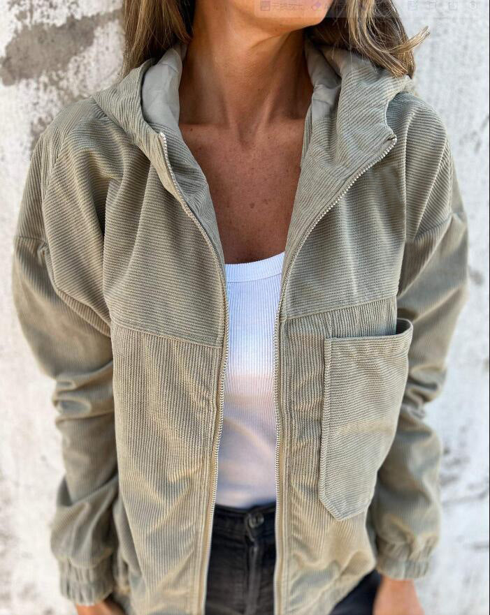 Eloisa Corduroy Zip-Up Jacket