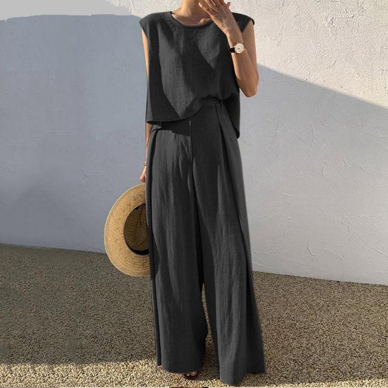 Euro Summer Cotton Pants Set