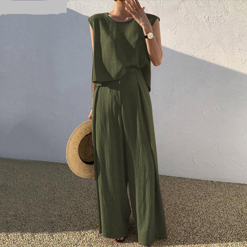 Euro Summer Cotton Pants Set