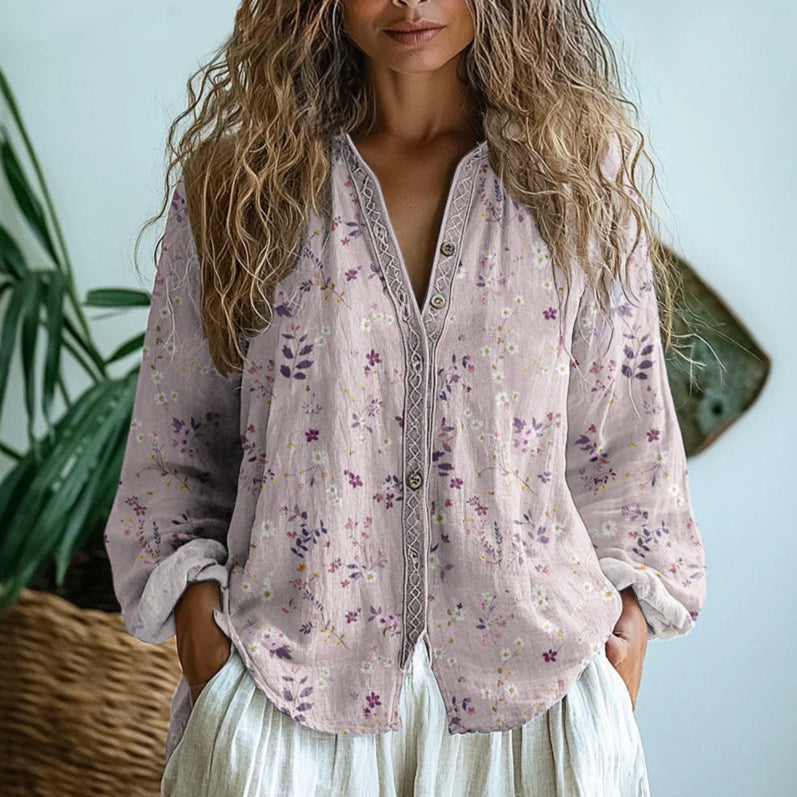 Rosette | V-Neck Relaxed Blouse