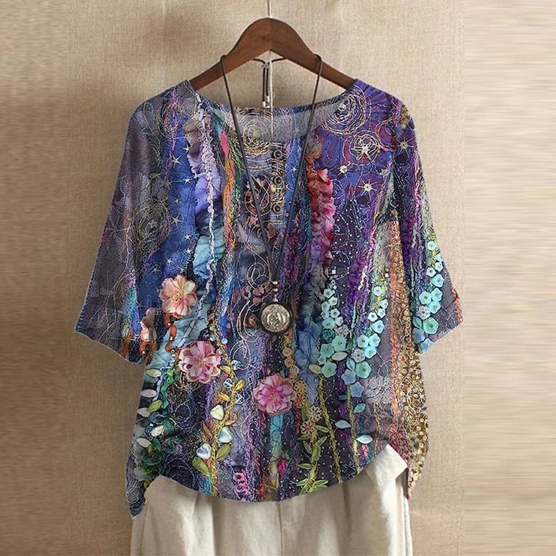 Flora | Vintage Floral Print Blouse