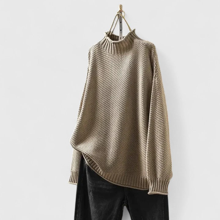 Women’s Sweater | Textured Mock Neck