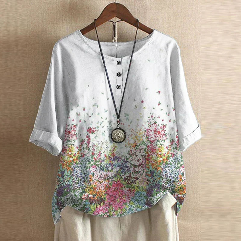 Flora | Vintage Floral Print Blouse