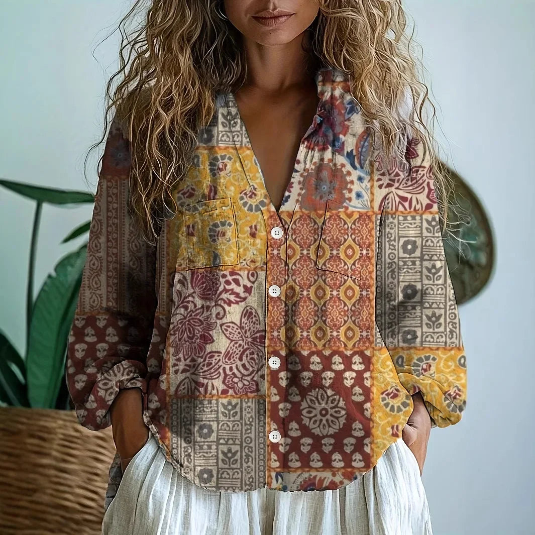 Rosette | V-Neck Relaxed Blouse