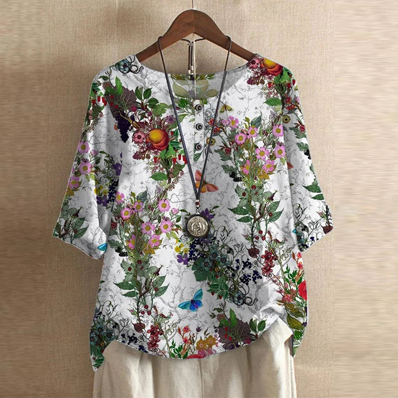 Flora | Vintage Floral Print Blouse