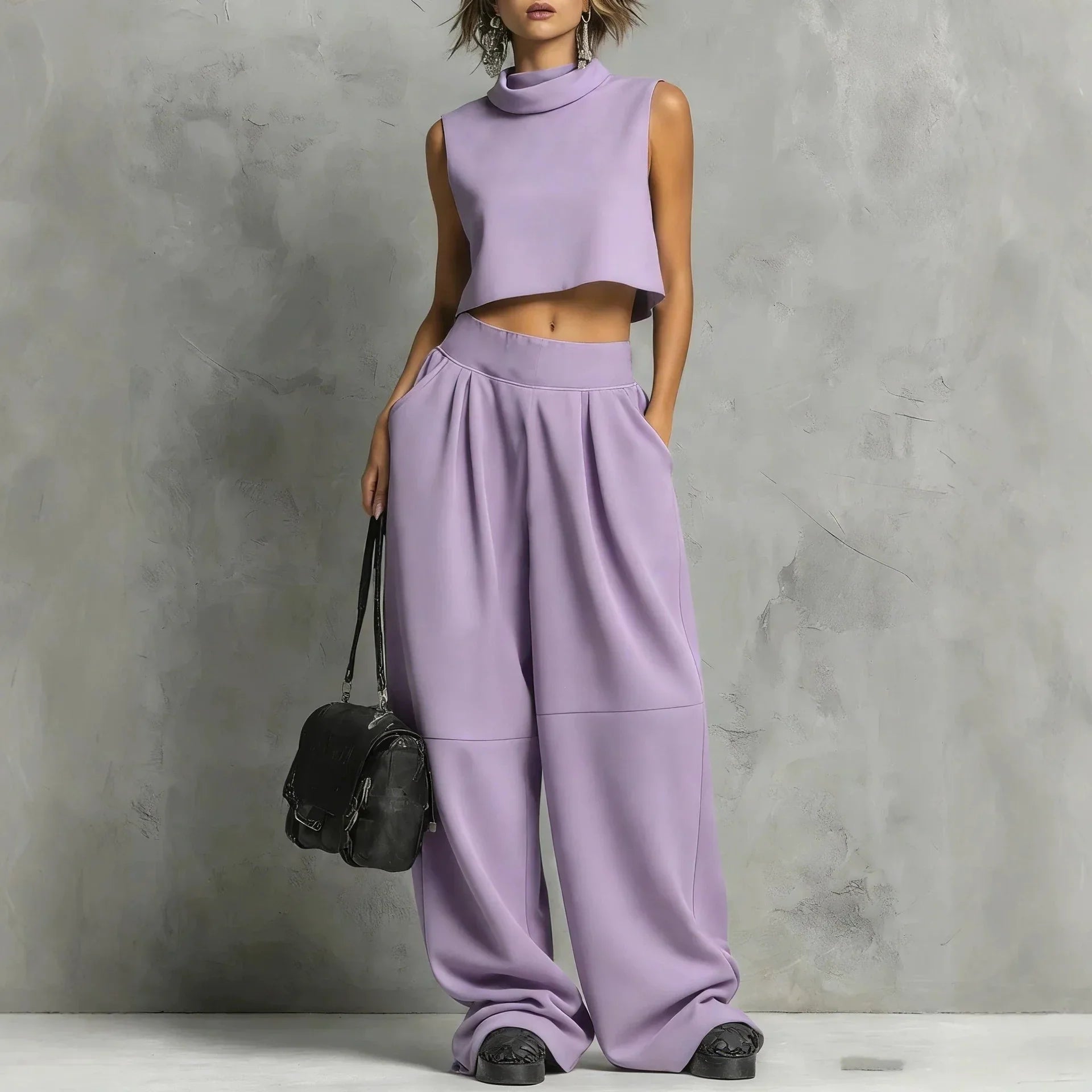 Avianna Crop Top Pants Set