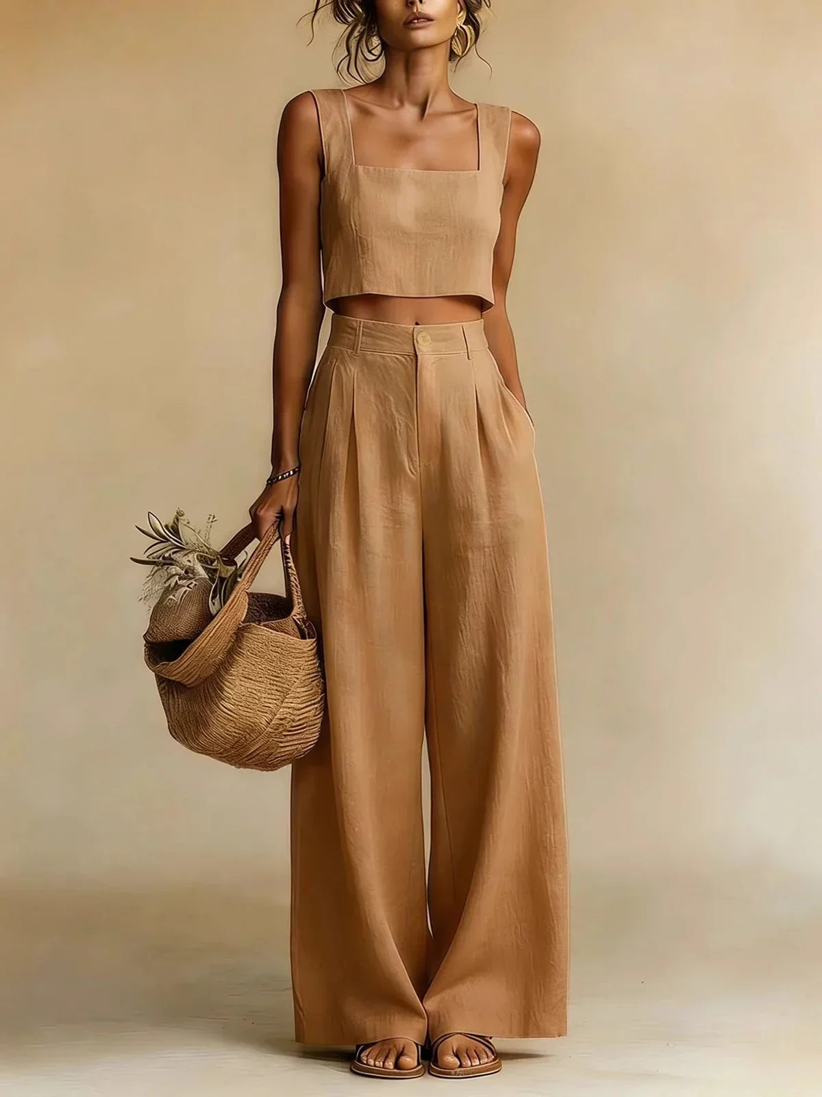 Peachy Palazzo Pants Set