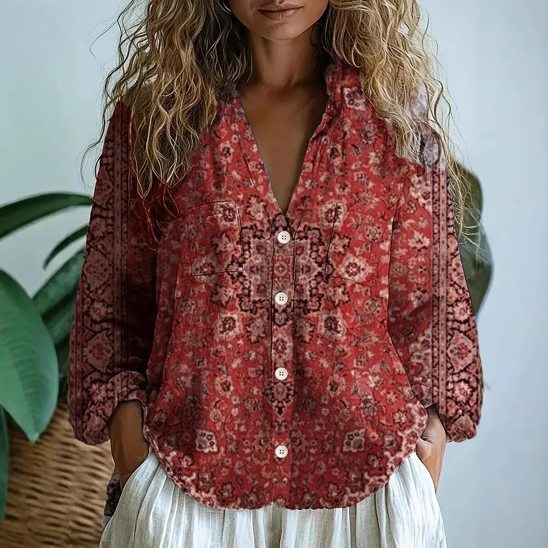 Rosette | V-Neck Relaxed Blouse